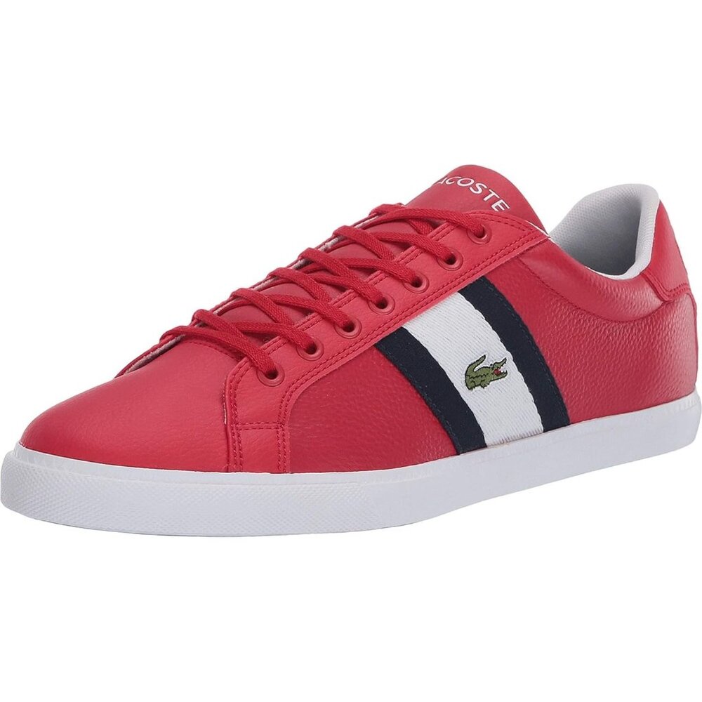 Lacoste Mens Grad Vulc 120 2 P Sneaker Size Red Leather Sneakers Size 8.5 Red